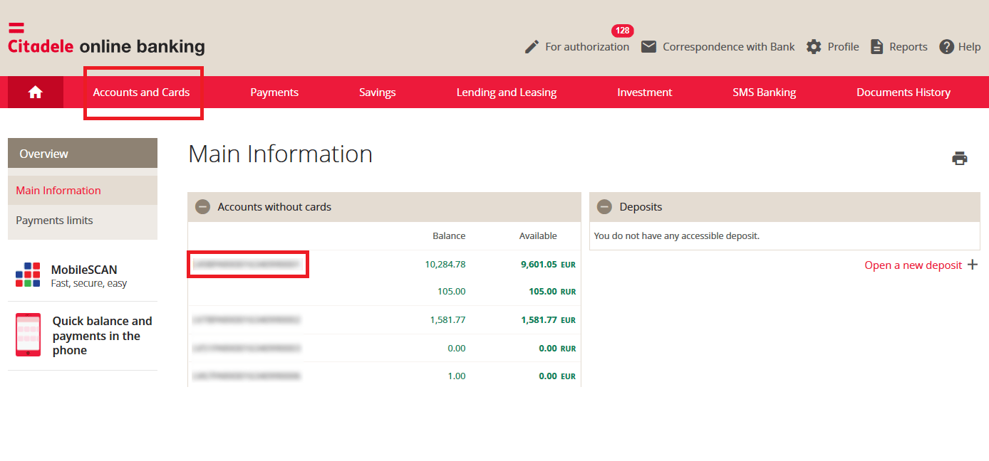 Счета в европейских банках. Citadele интернет банк. Остаток на счете. Счет в интернет банке. Как узнать остатки на счетах в банках.