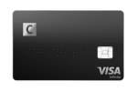 'C Infinite' kortelė su C ir VISA logotipais.