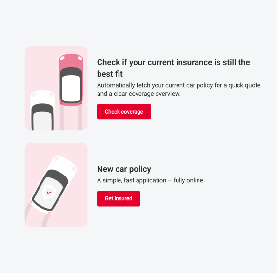 Animation demonstrating how to use the Citadele bank insurance portal, from login to checking insurance details.