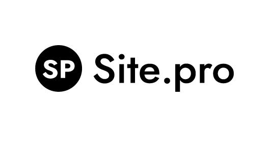 The Site.pro logo displayed on a white background with a black symbol and brand name.