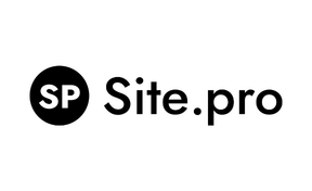 „Site.pro“ logotipas baltame fone.