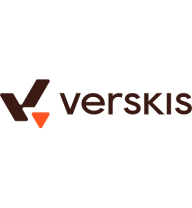 „Verskis“ logotipas baltame fone.