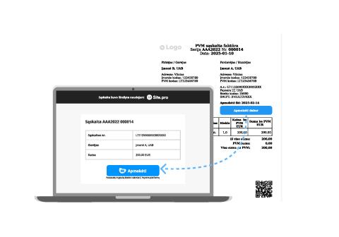 A laptop placed next to a printed invoice, illustrating the process of electronic invoice payments.