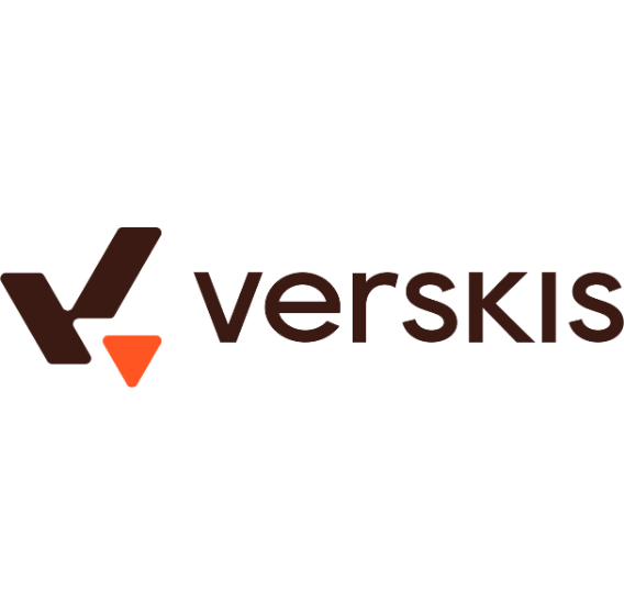 „Verskis“ logotipas baltame fone.