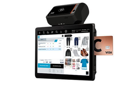 Card reader with PAYKIT POS software.