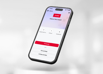 Mobiliojo telefono ekranas su atidarytu „Citadele“ mobiliosios programėlės prisijungimo langu.