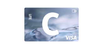 C lite virtual card with C and VISA logos. 